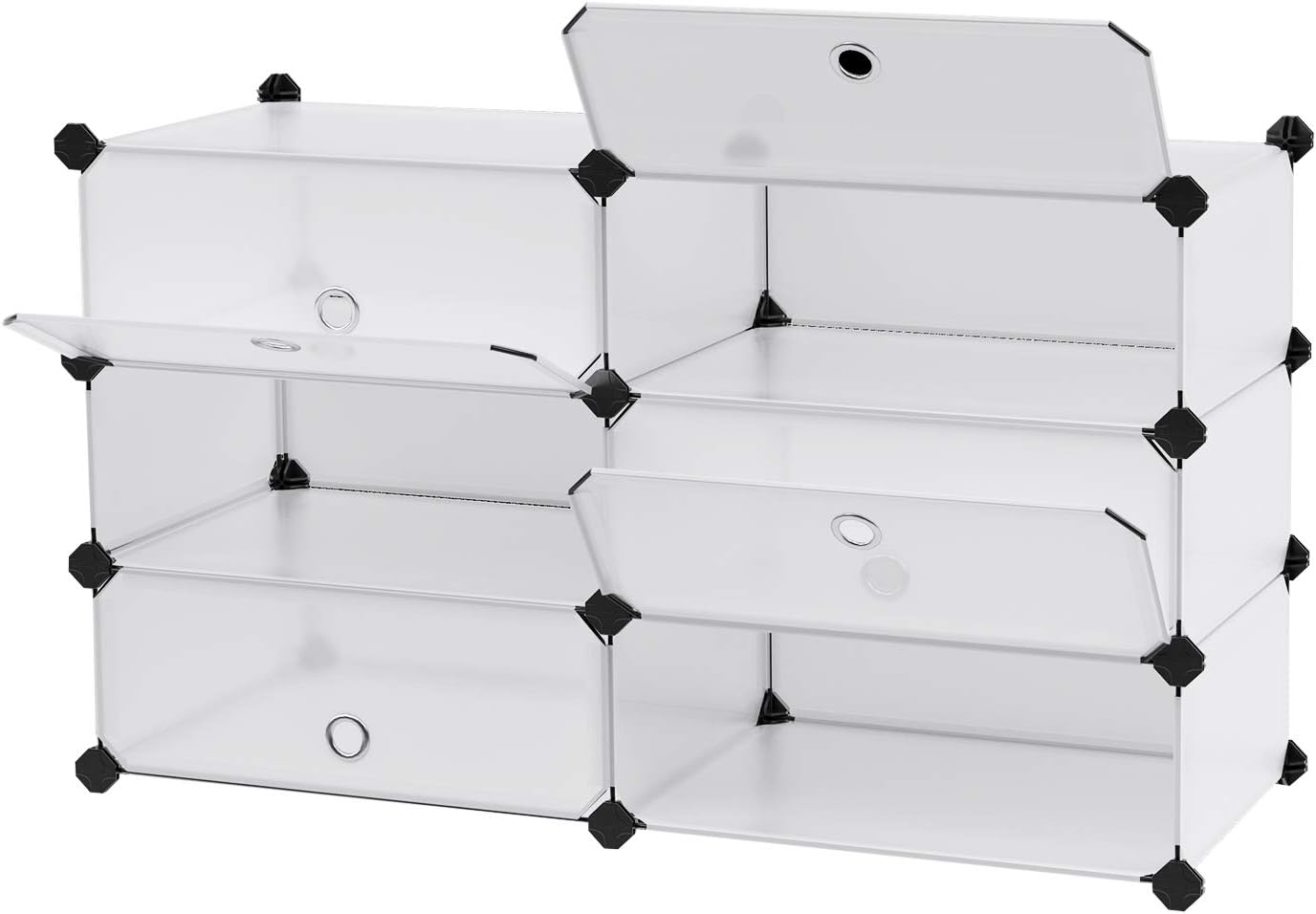 Songmics 6 Cube Interlocking Shoe Rack LPC06W