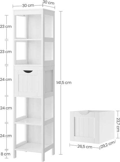 VASAGLE Bathroom Floor Cabinet (BBC66WT)