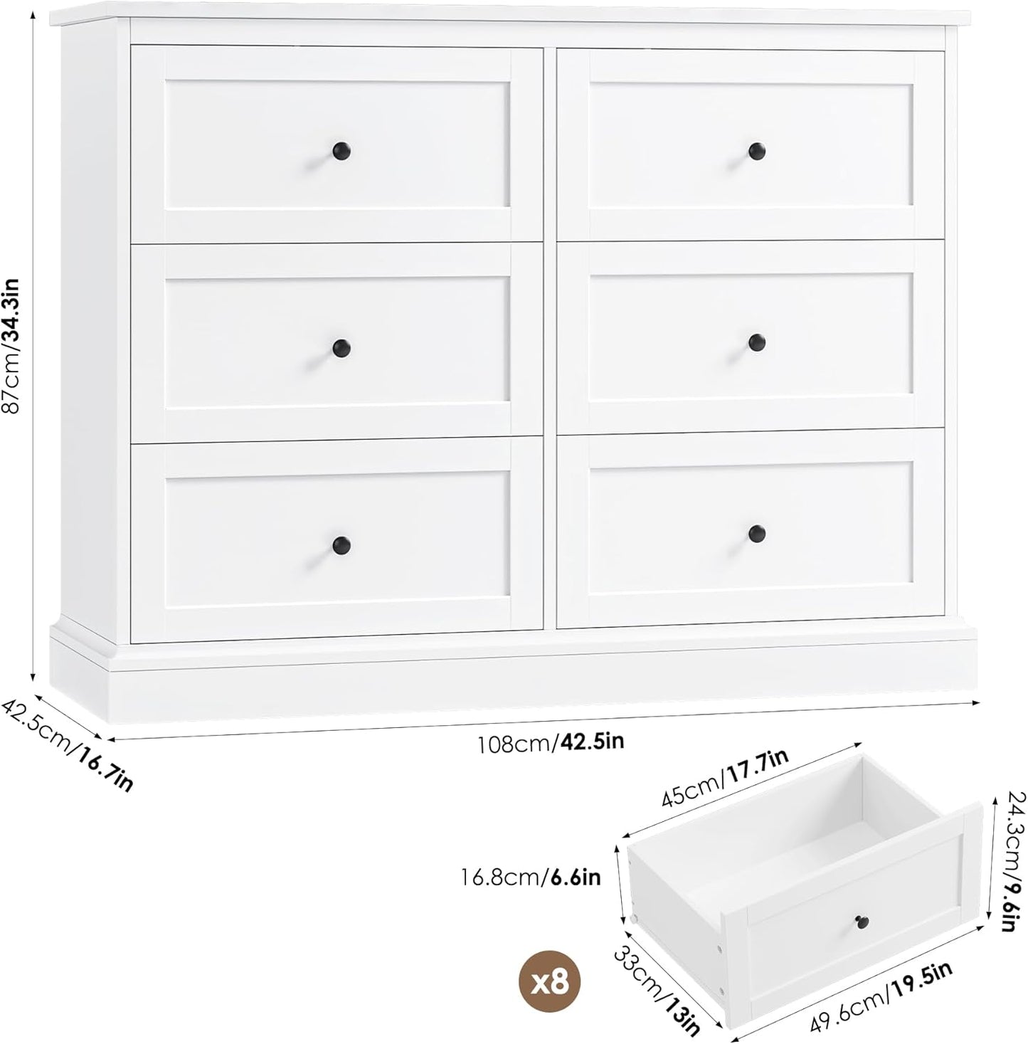 Modern Double Chest with Deep Drawers
