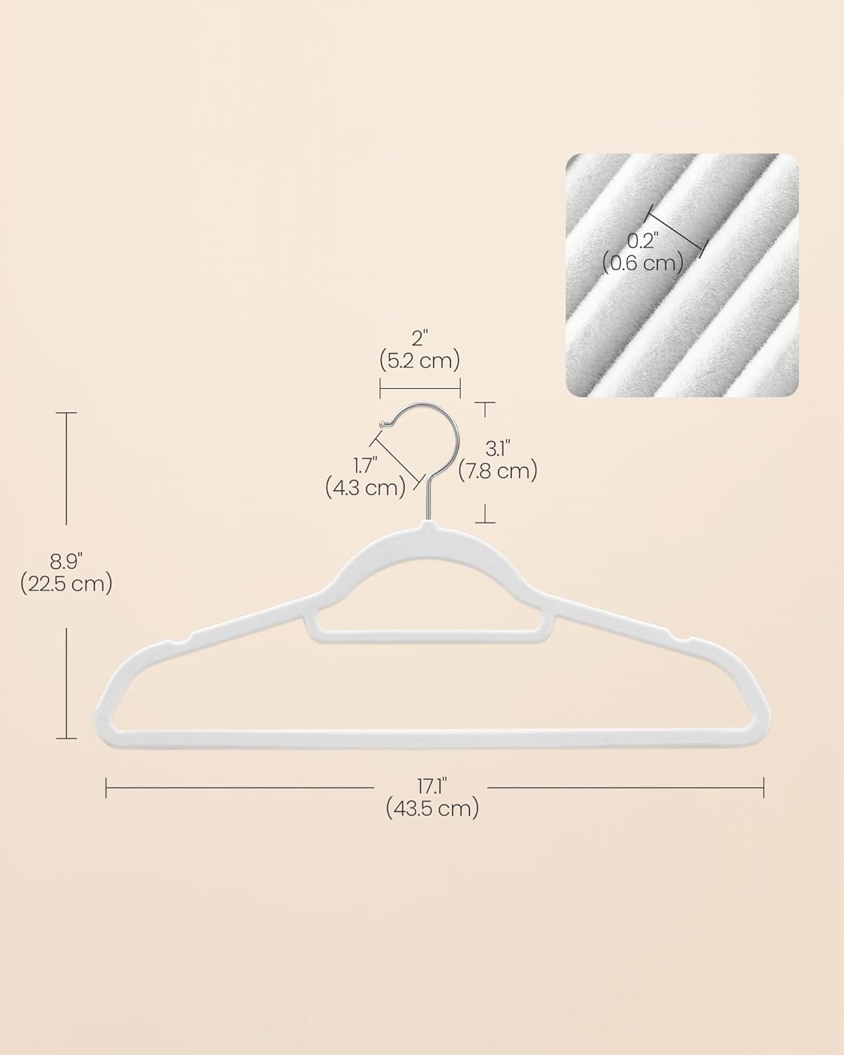 SONGMICS Velvet Hanger CRF020W02