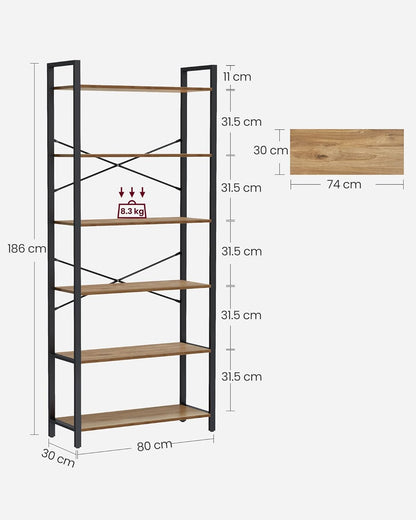 VASAGLE 6-Tier Tall Bookshelf