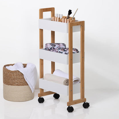 Bamboo 3-tier trolley
