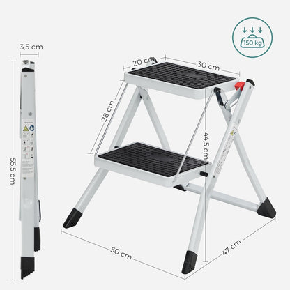 SONGMICS 2 Step Ladder GSL02WT