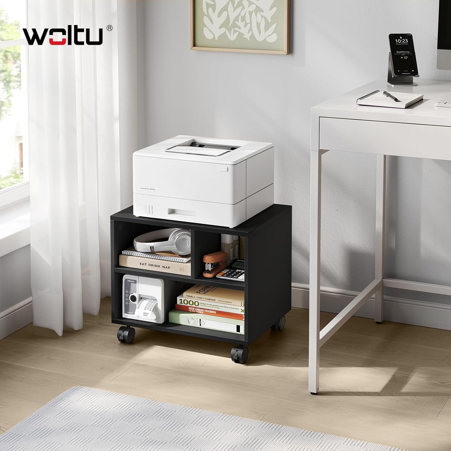 WOLTU Printer Table with Wheels Ask06WS