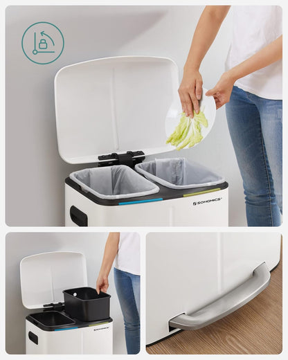 SONGMICS Pedal Bin LTB40WT