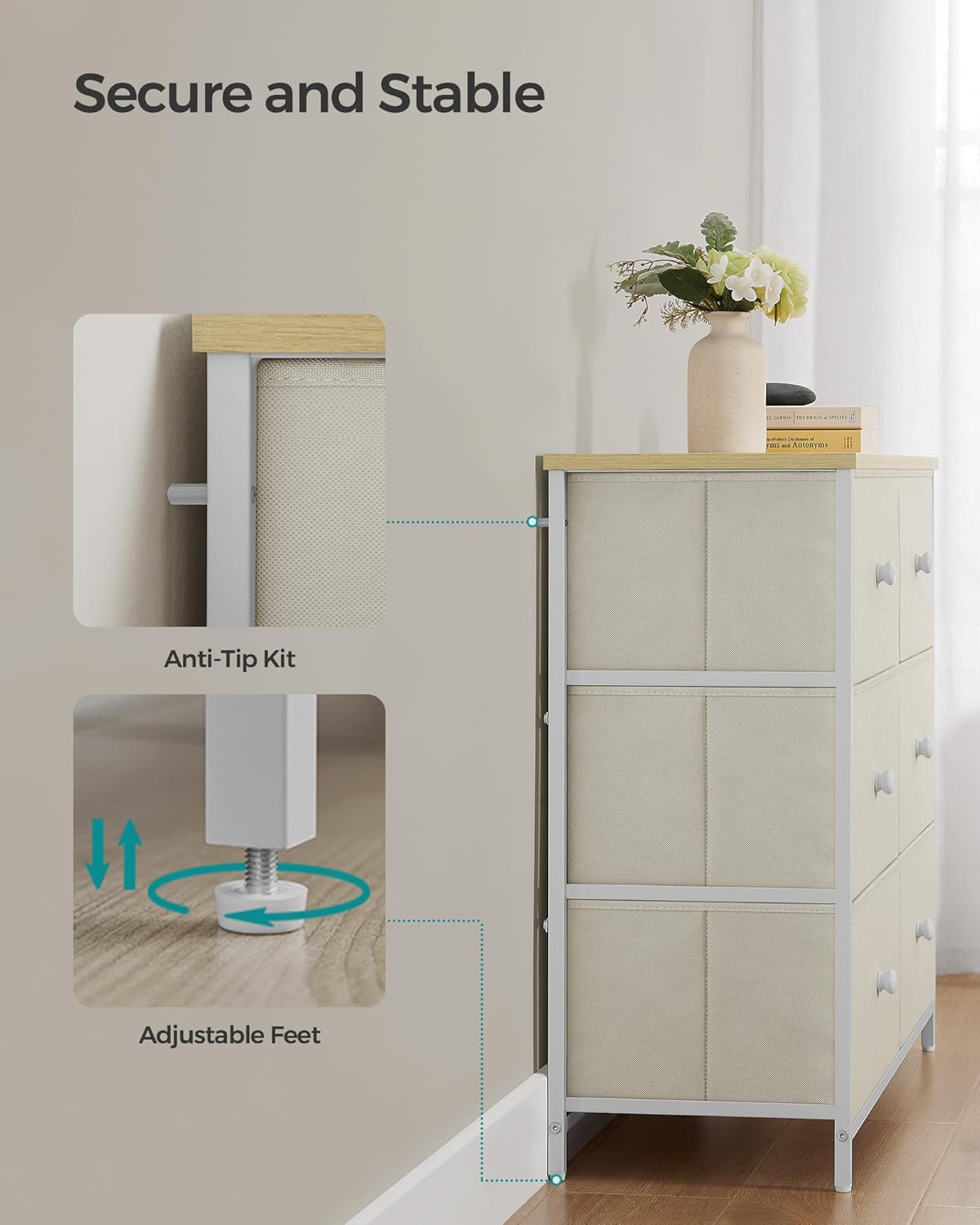 SONGMICS Chest of Drawers LTS323W01