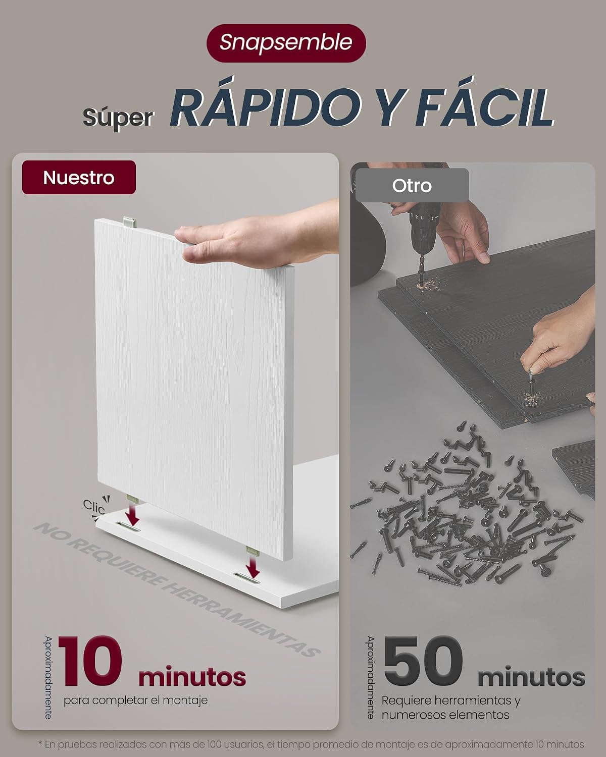 VASAGLE Snapsemble Bedside Table with 1 Drawer (LET777W04)