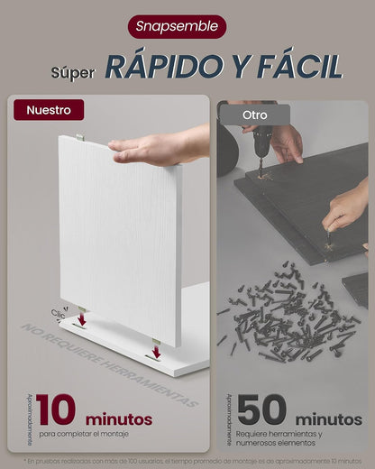 VASAGLE Snapsemble Bedside Table with 1 Drawer (LET777W04)