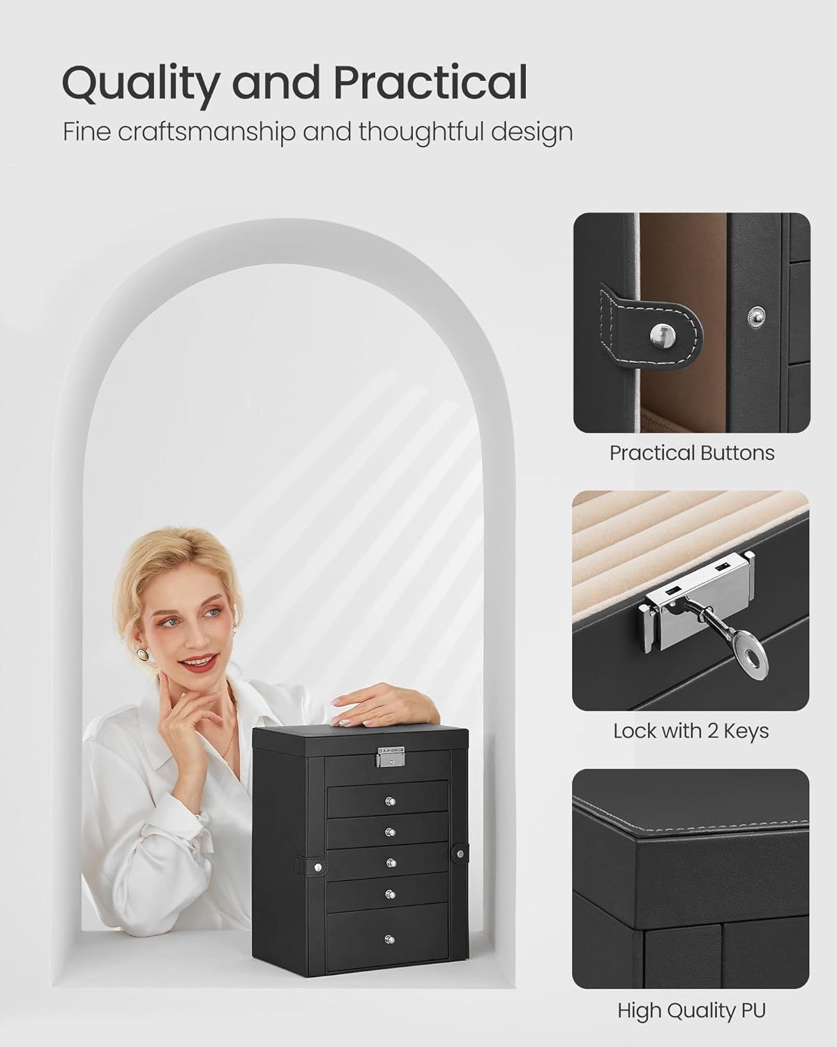 SONGMICS Jewellery Box JBC152B01