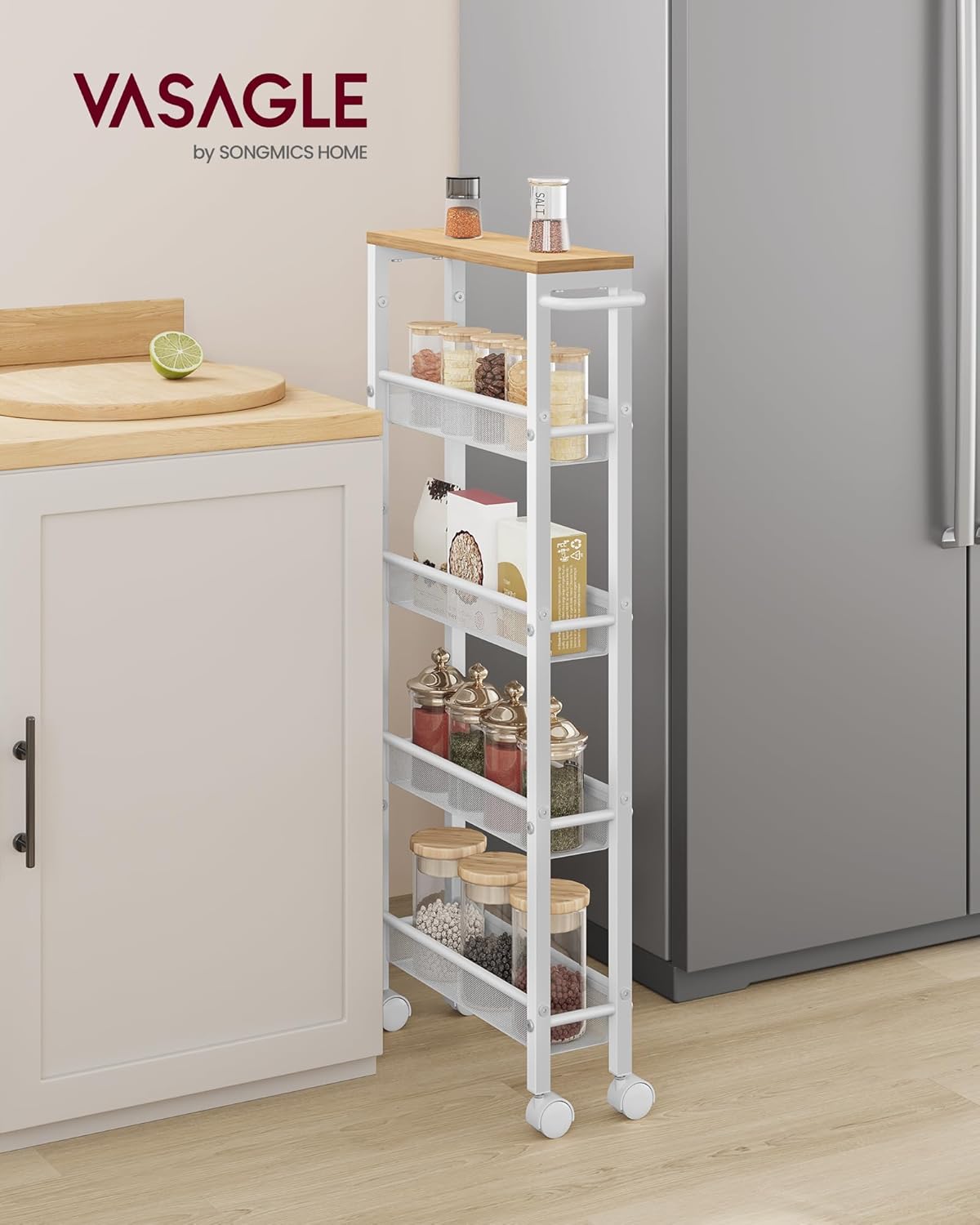 VASAGLE 5-Shelf Trolley LRC034B01