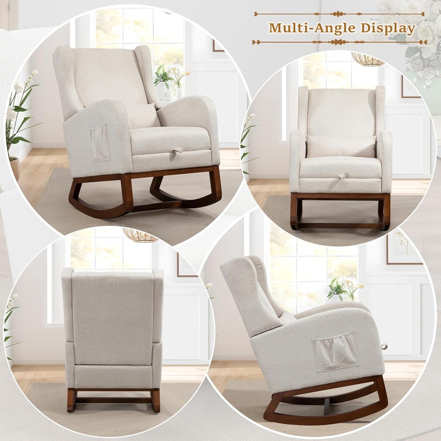 Modern Rocking Chair with Foot Rest