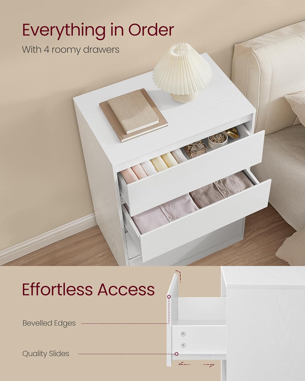 VASAGLE Chest of Drawers for Bedroom (LTS614WE02)