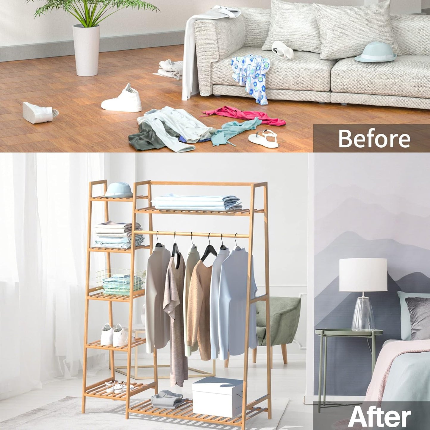 Bamboo Clothes Organizer