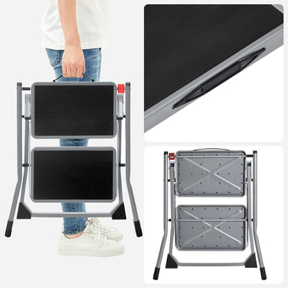 SONGMICS Folding 2 Step Ladder GSL002GY01