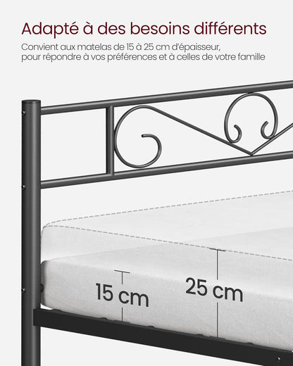 VASAGLE Bed with Metal Base RMB063B01