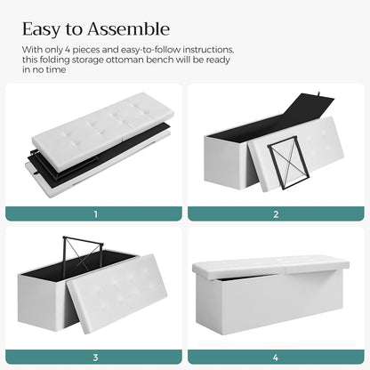 SONGMICS Bench with Storage Space LSF75WT