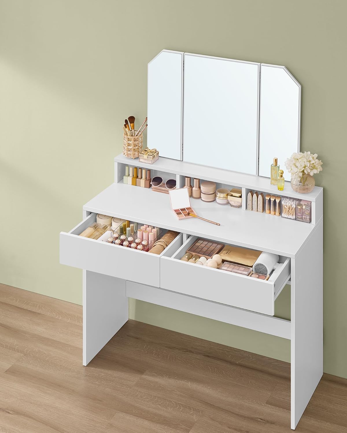 VASAGLE Modern White Dressing Table RDT115W01