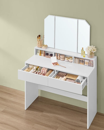 VASAGLE Modern White Dressing Table RDT115W01