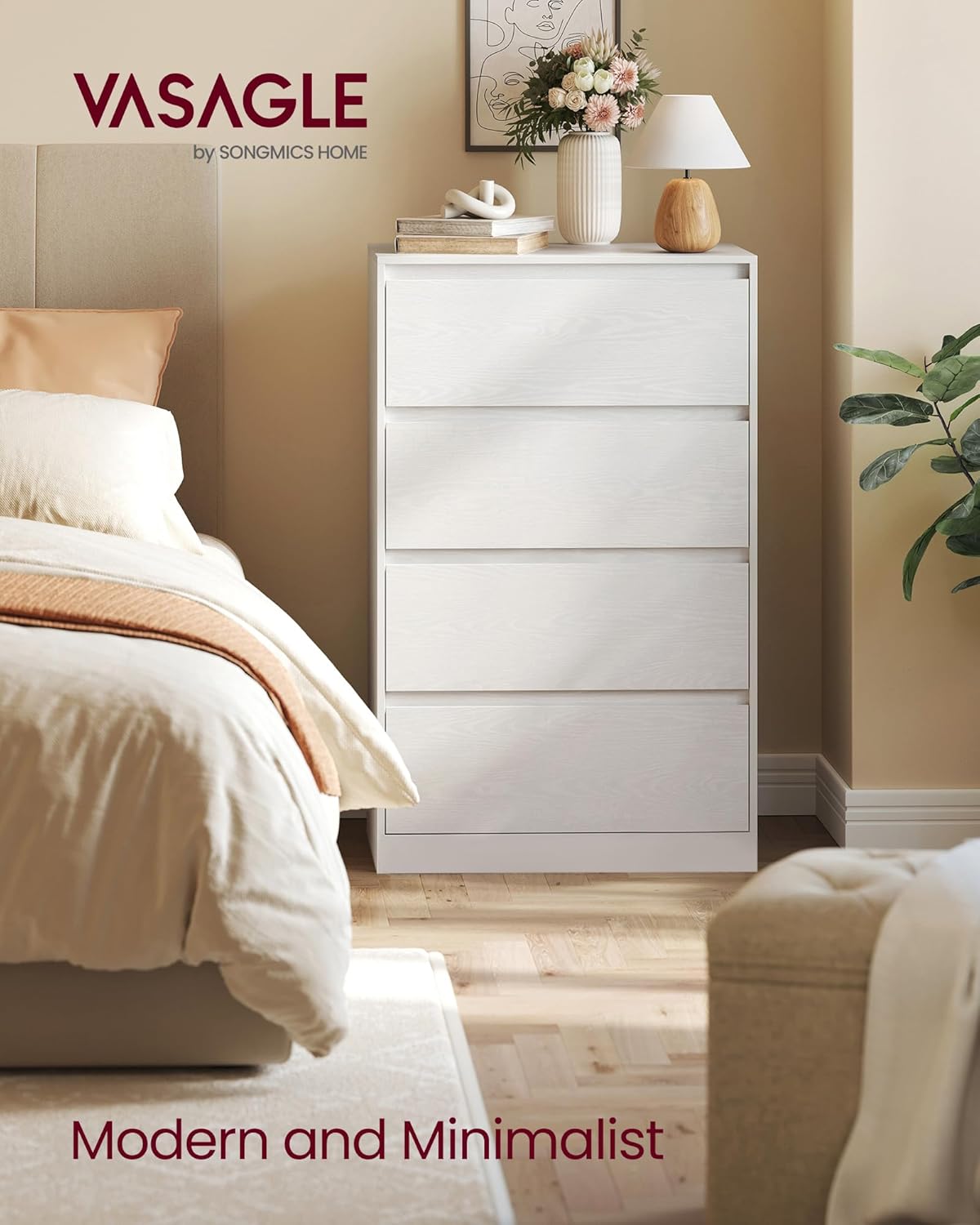 VASAGLE Chest of Drawers for Bedroom (LTS614WE02)