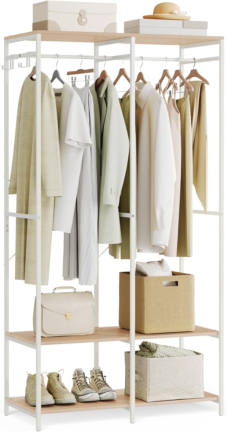 SONGMICS Open Wardrobe with Clothes Rail RGR004W67