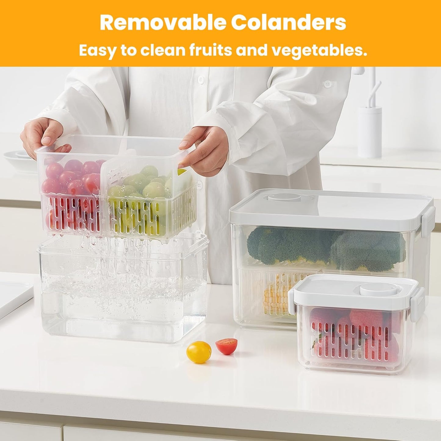 Danny home Fresh Keeper Drainage Box Set of 3