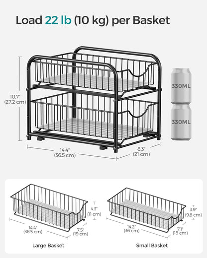 SONGMICS 2-Tier Pull Out Cabinet Organizer