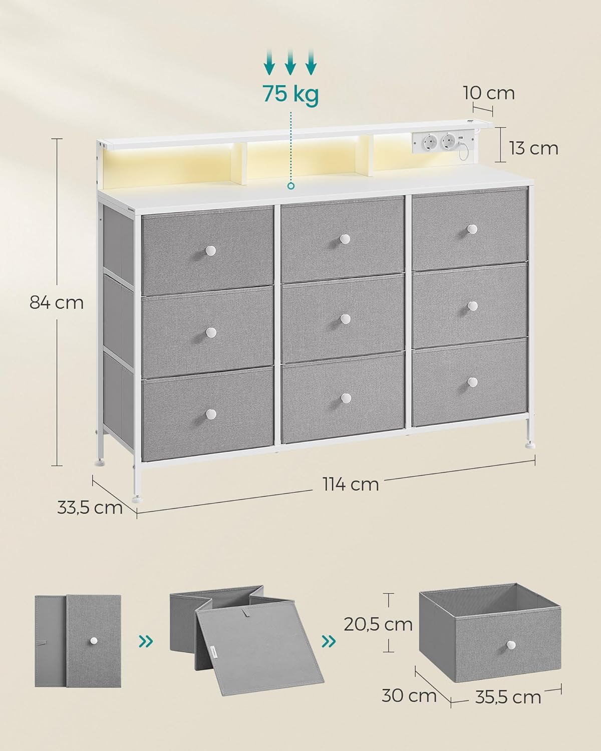 SONGMICS Chest of Drawers LTS519G01