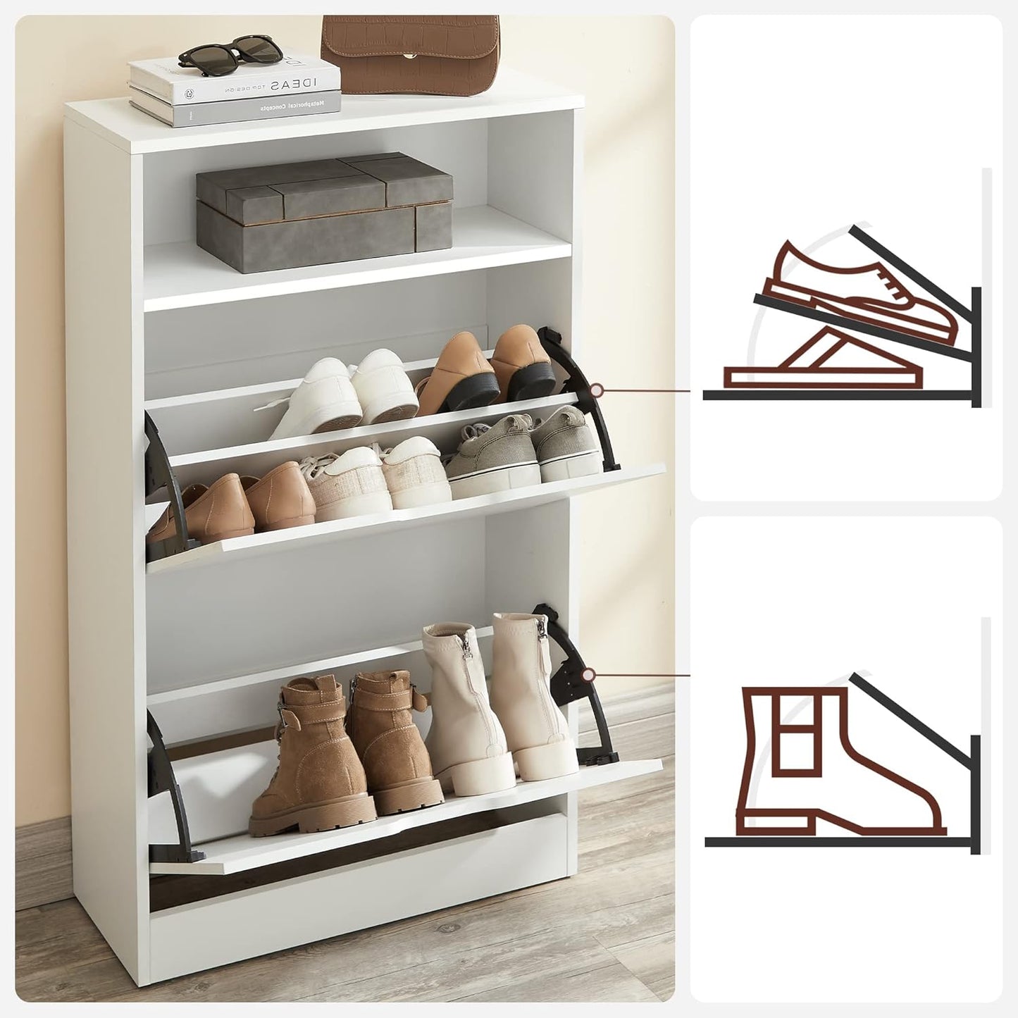 VASAGLE Shoe Cabinet LBC040W01V1