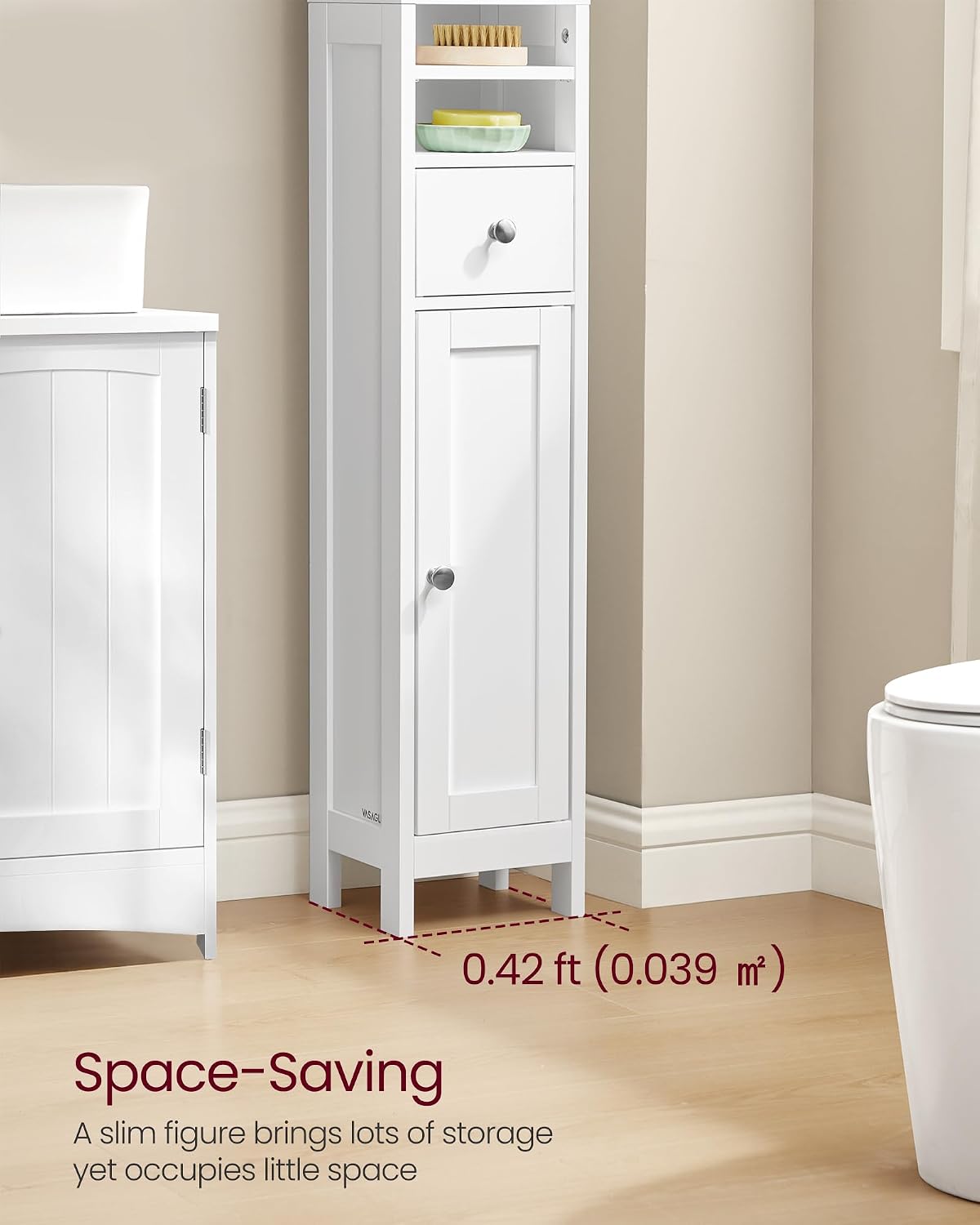 VASAGLE Tall Bathroom Cabinet (BBC765W01)