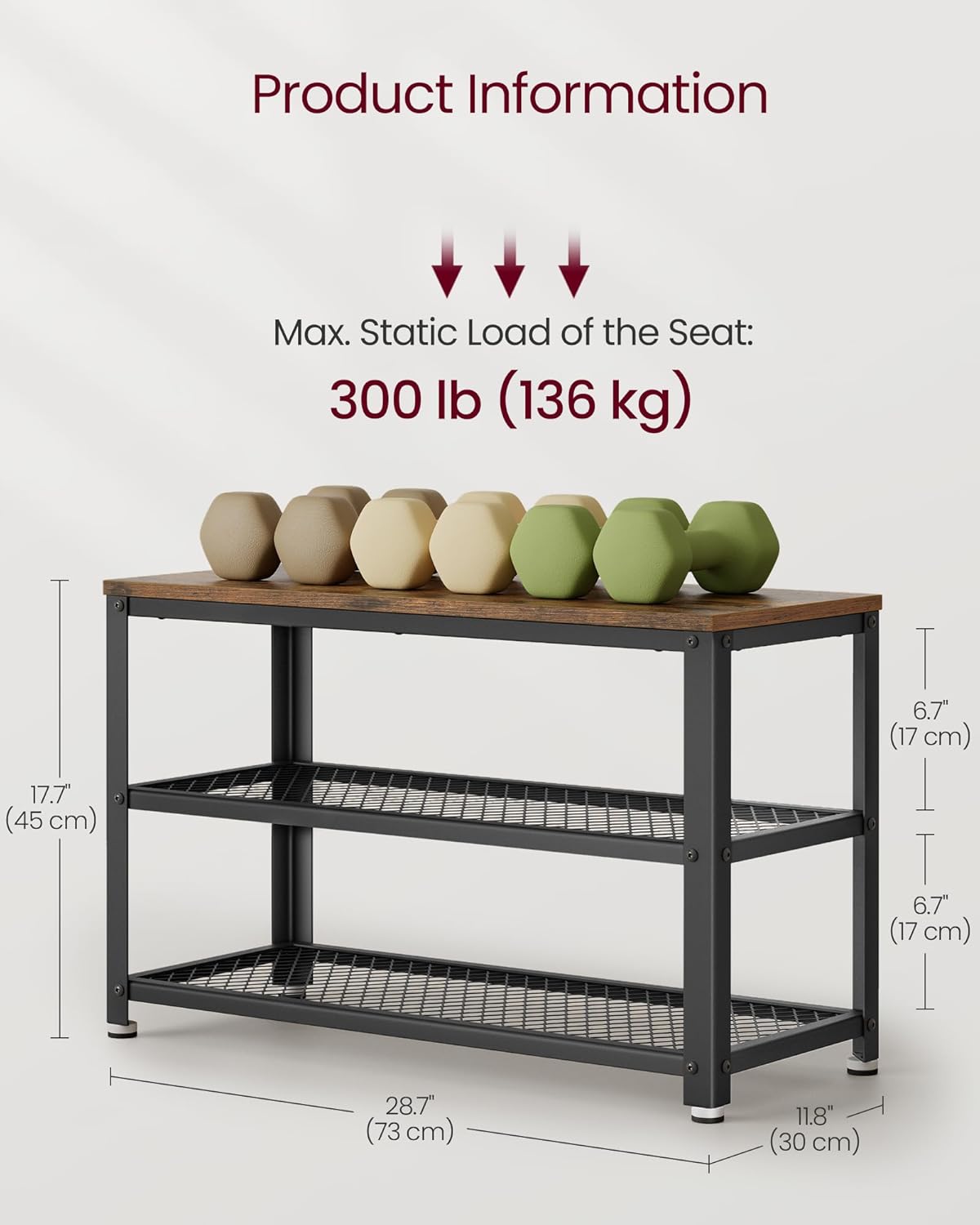 VASAGLE Shoe Bench LBS73X