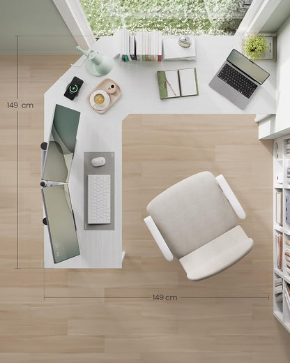 VASAGLE L-Shaped Corner Computer Desk LWD073W01