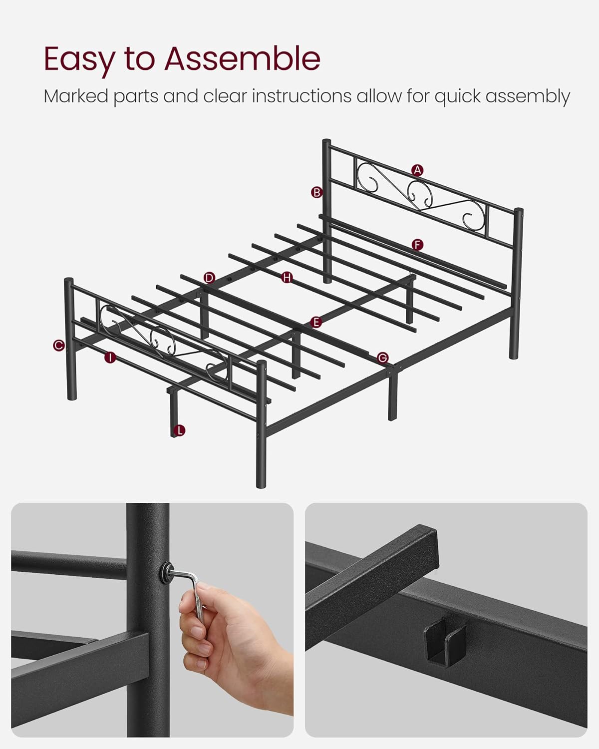 VASAGLE Double Bed Frame