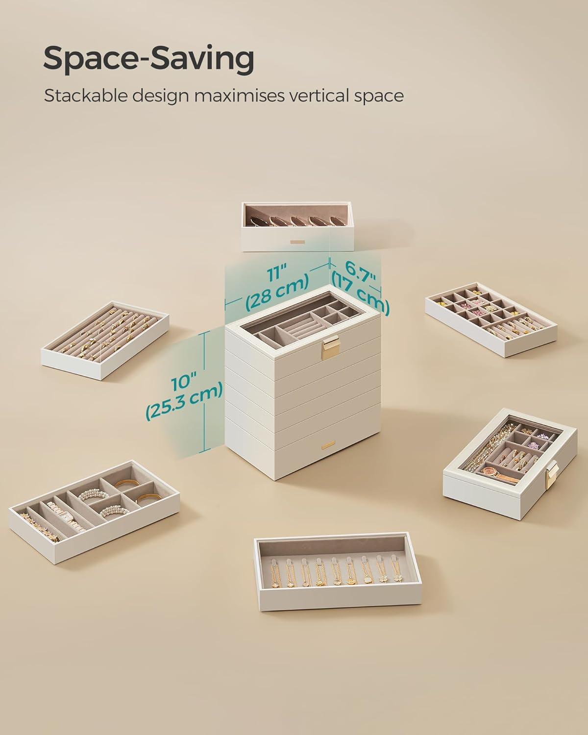 SONGMICS Jewellery Box JBC195W01
