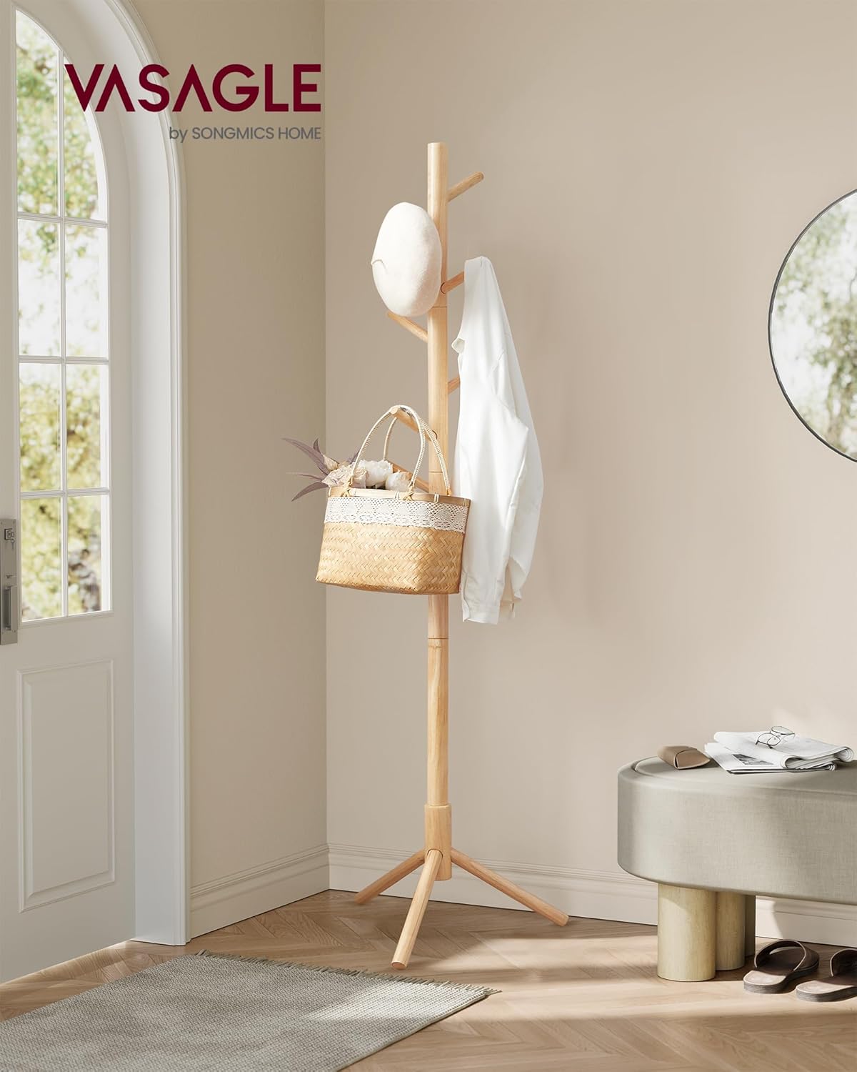 VASAGLE Wooden Coat Stand RCR004N01