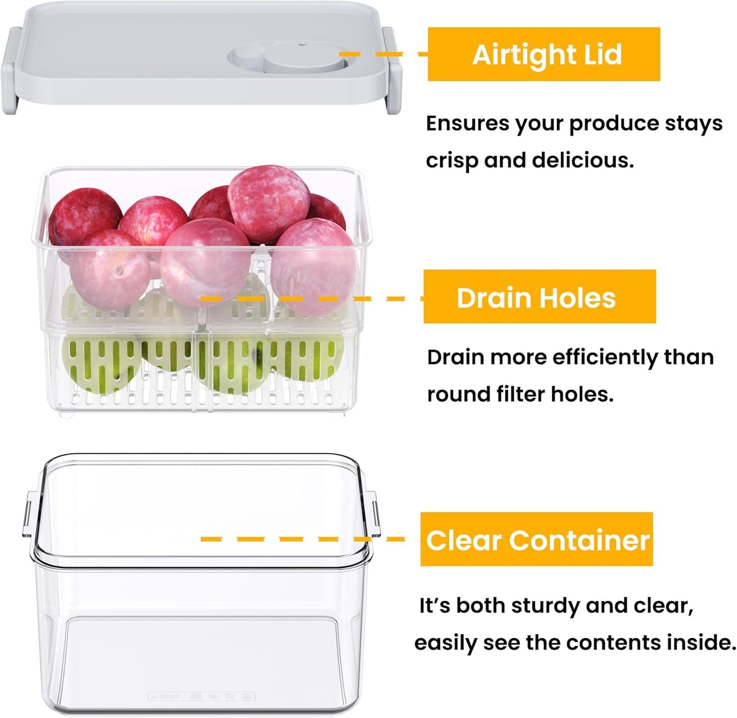 Danny home Fruit & Veggie Keeper Drainage Box