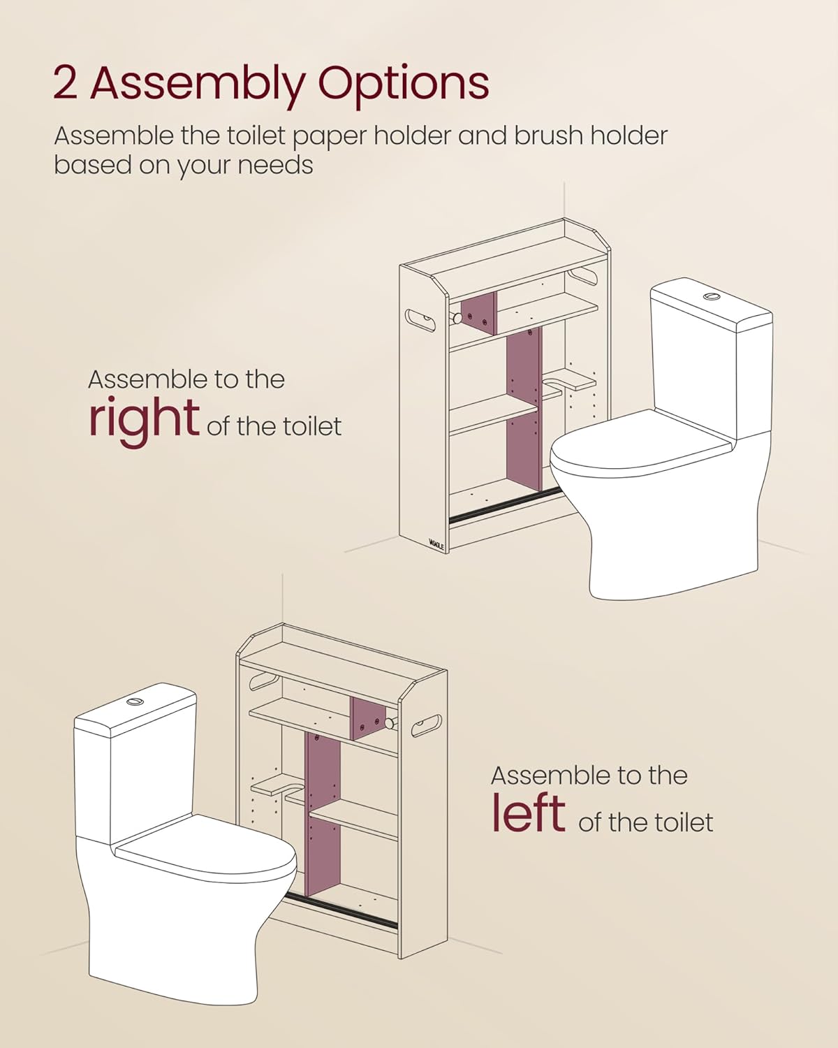 VASAGLE Bathroom Cabinet BBC752W01