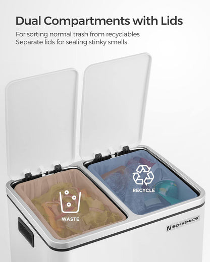 SONGMICS Kitchen Bin LTB30WT