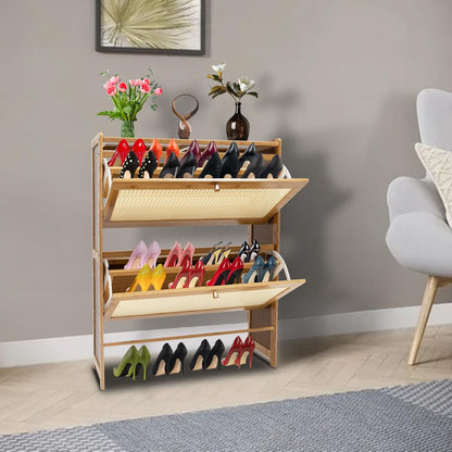 Bamboo Shoe Storage Cabinet