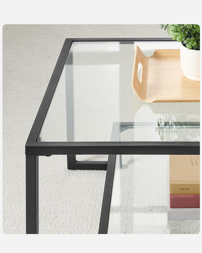 VASAGLE Glass Coffee Table LGT033B61