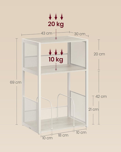 VASAGLE 3 Tier Side Table LET275W01