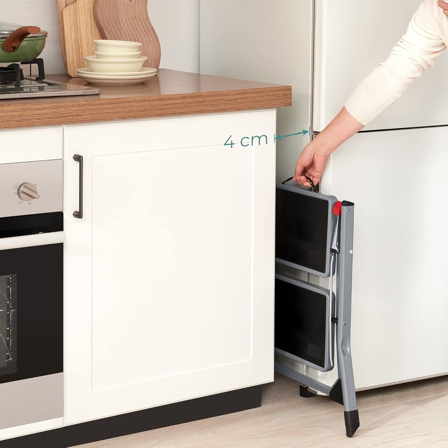 SONGMICS Folding 2 Step Ladder GSL002GY01