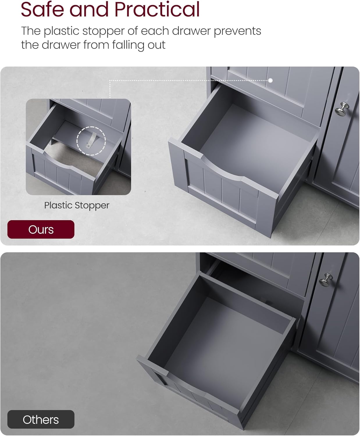 VASAGLE Bathroom Floor Storage Cabinet BBC049G02