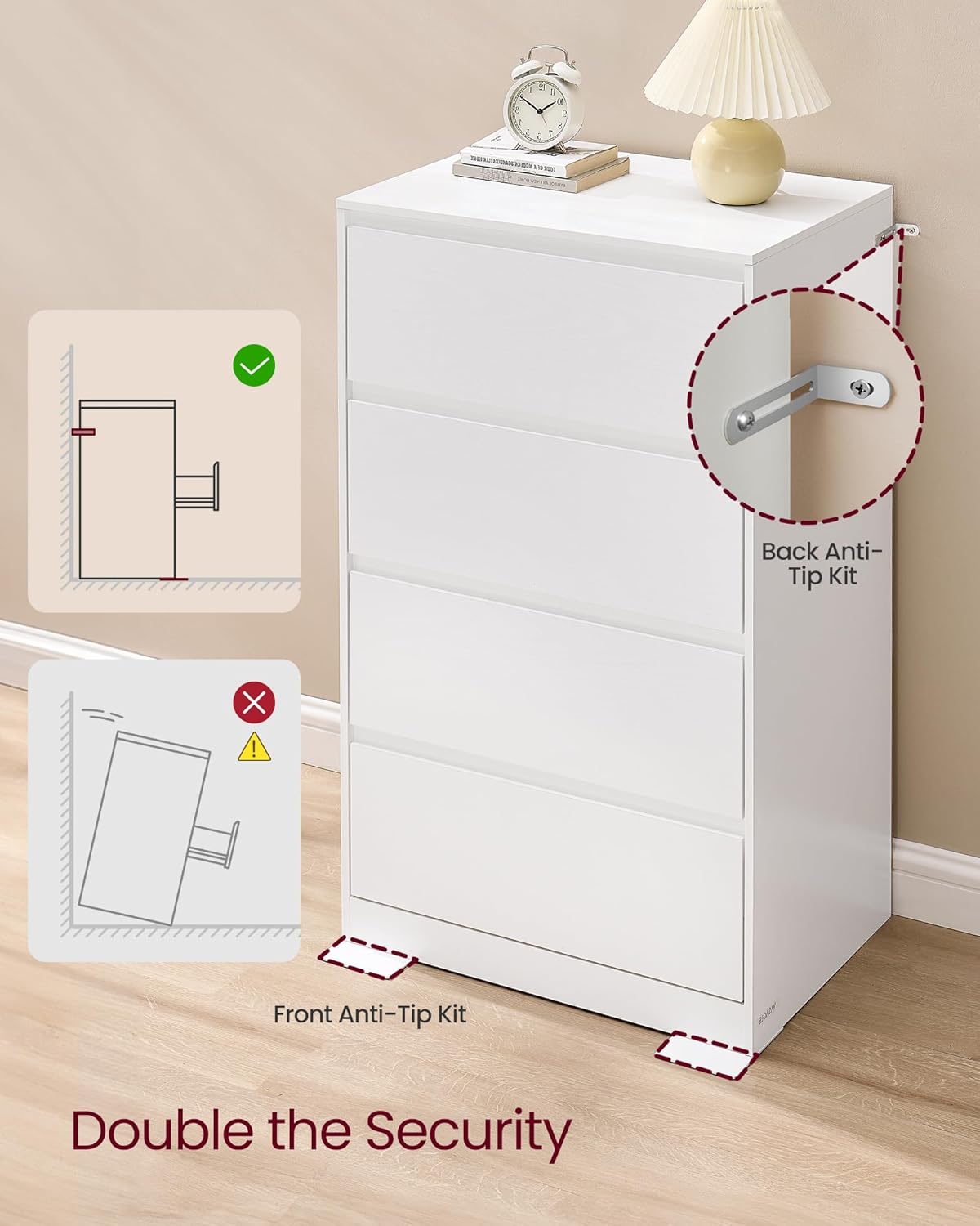 VASAGLE Chest of Drawers for Bedroom (LTS614WE02)
