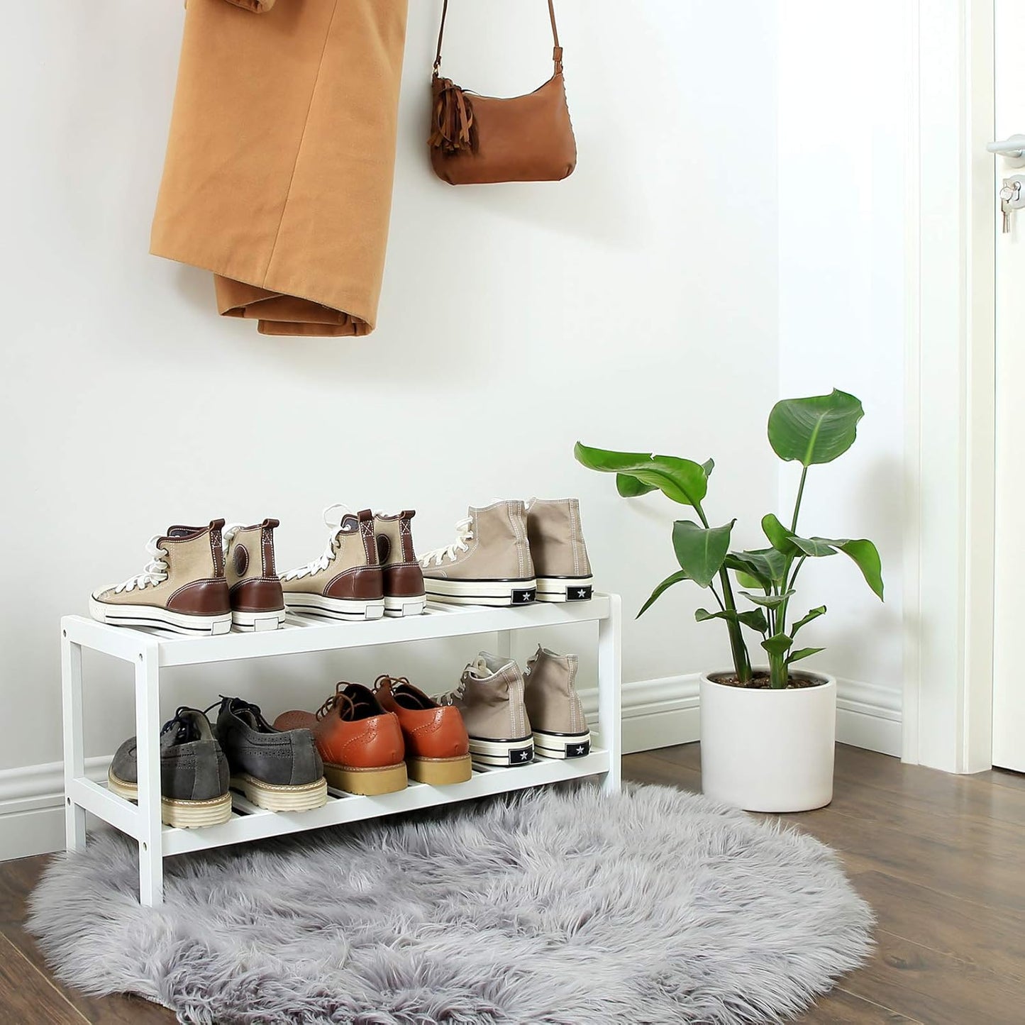 SONGMICS 2 Tier Bamboo Shoe Rack (LBS02WT)