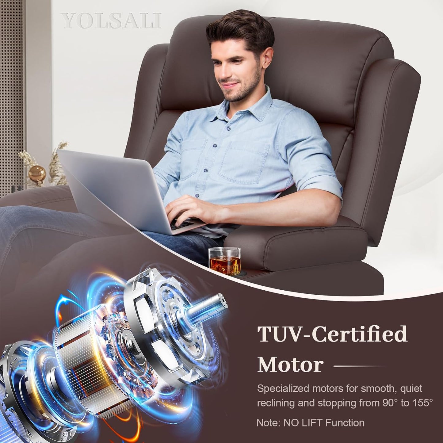 Electric Power Recliner Chair with Heat and Back Massage