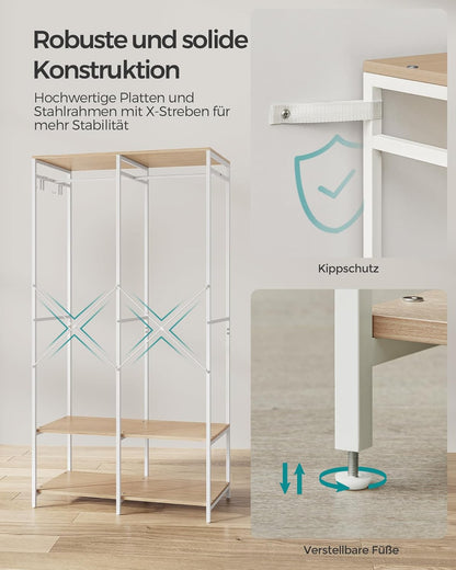 SONGMICS Open Wardrobe with Clothes Rail RGR004W67