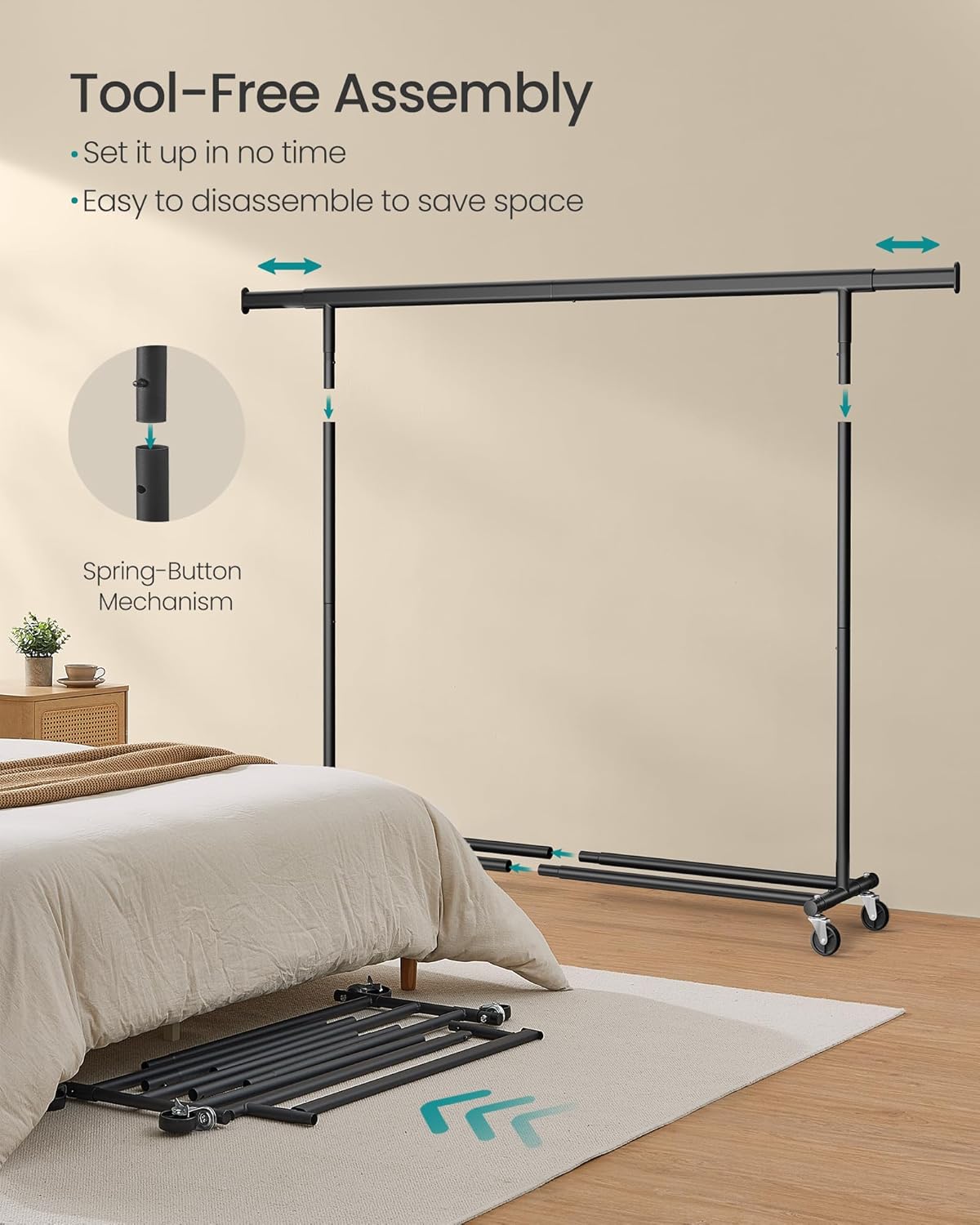 SONGMICS Clothes Rack on Wheels (HSR175B01)