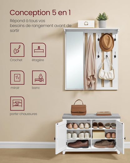 VASAGLE Coat Rack with Shoe Bench LSC010W01