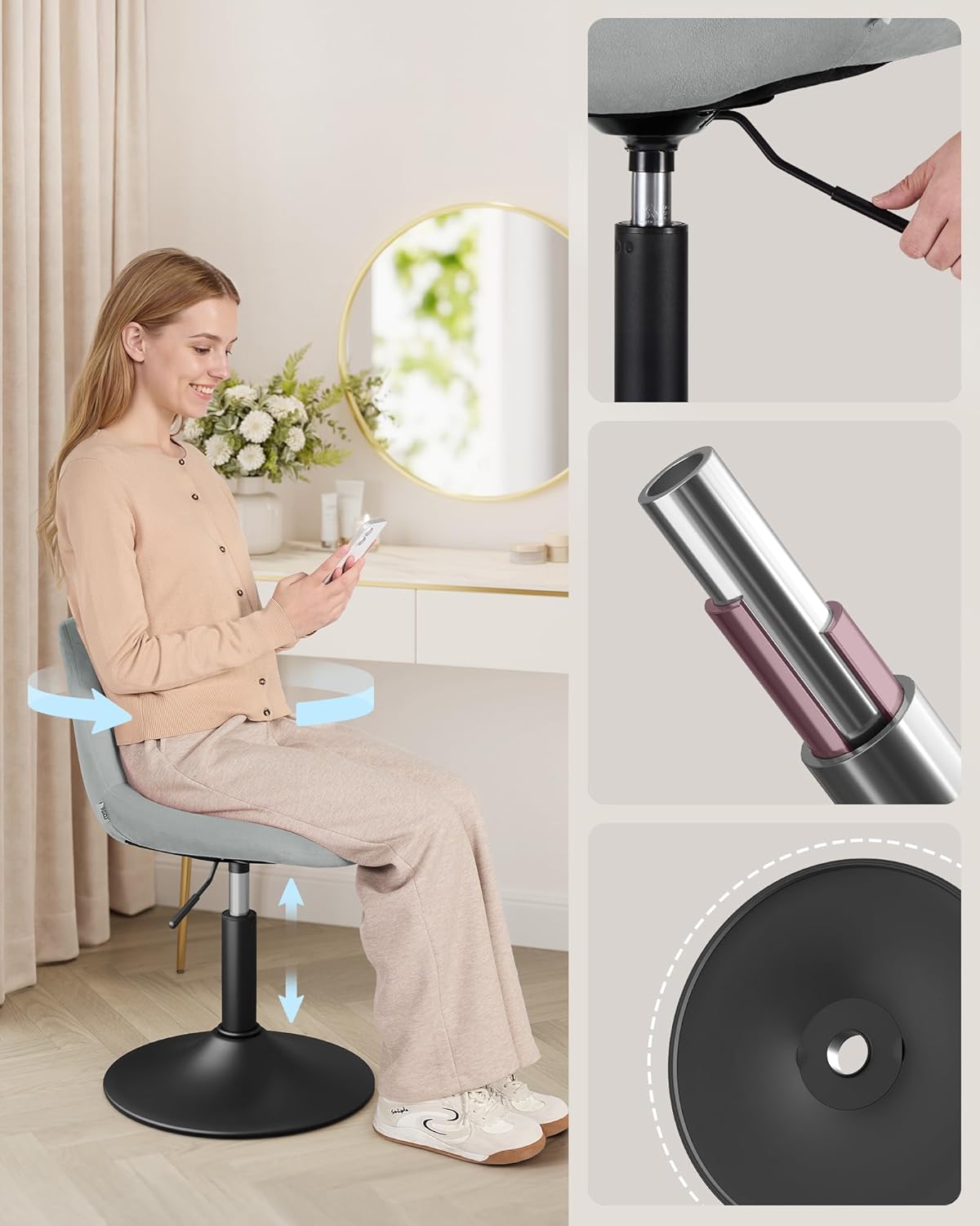 VASAGLE Dressing Table Chair (LJB160GD01)