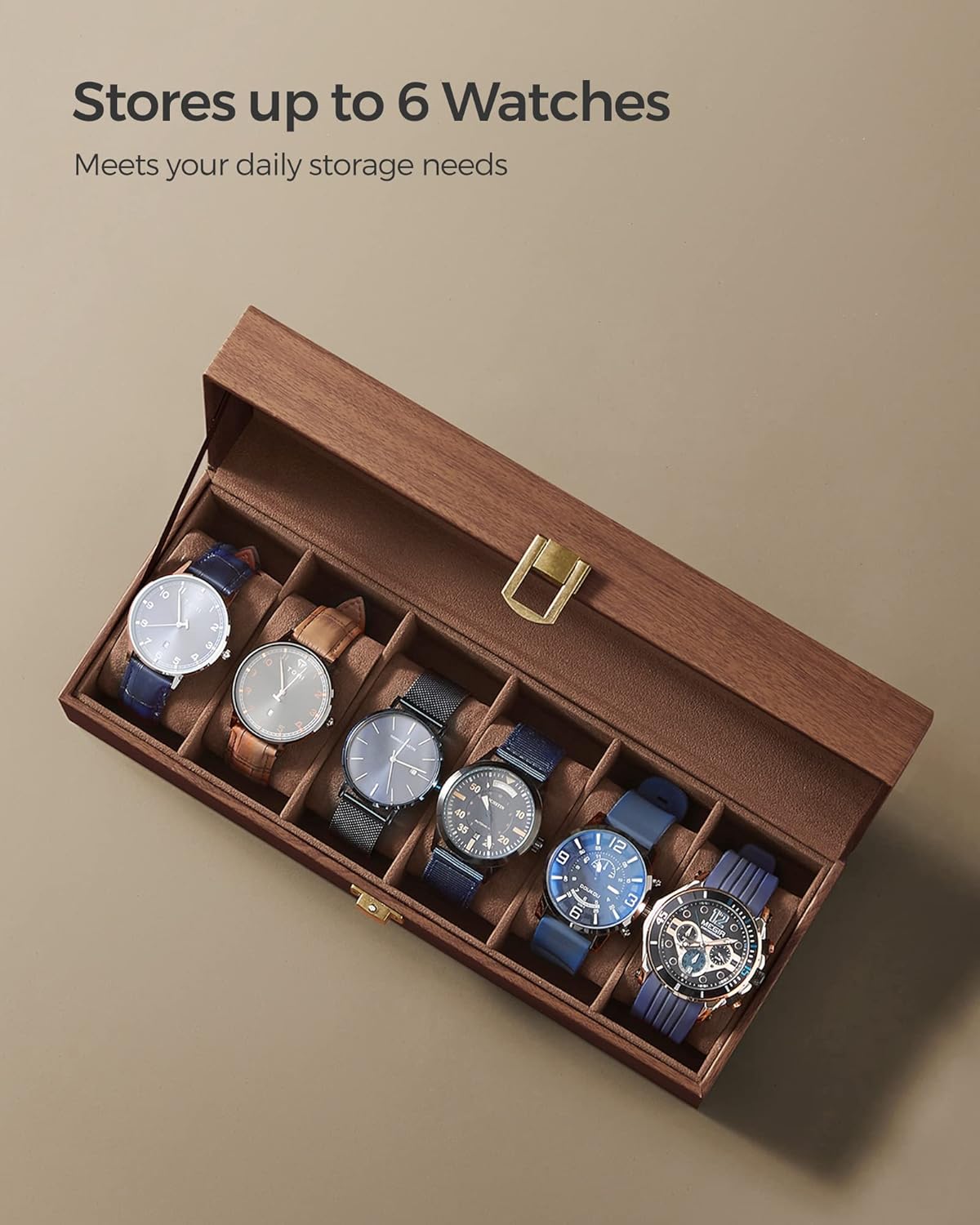 SONGMICS Watch Box with 6 Slots (JWB006K01)